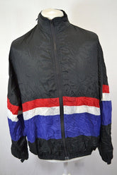 Vintage 80s black red blue shell track jacket size large by Avait Sportif